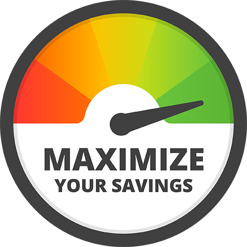 Maximize your savings gage graphic